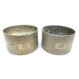 A pair of silver napkin rings, 56.5g