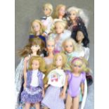 Twelve vintage Barbie dolls