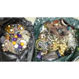 Two bags of costume and fashion jewellery