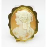 A 9ct gold cameo brooch, 14.4g