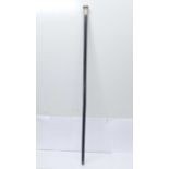 A silver topped walking cane