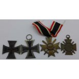 Four German cross medals, a/f