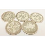 Five silver coins, 99.5g