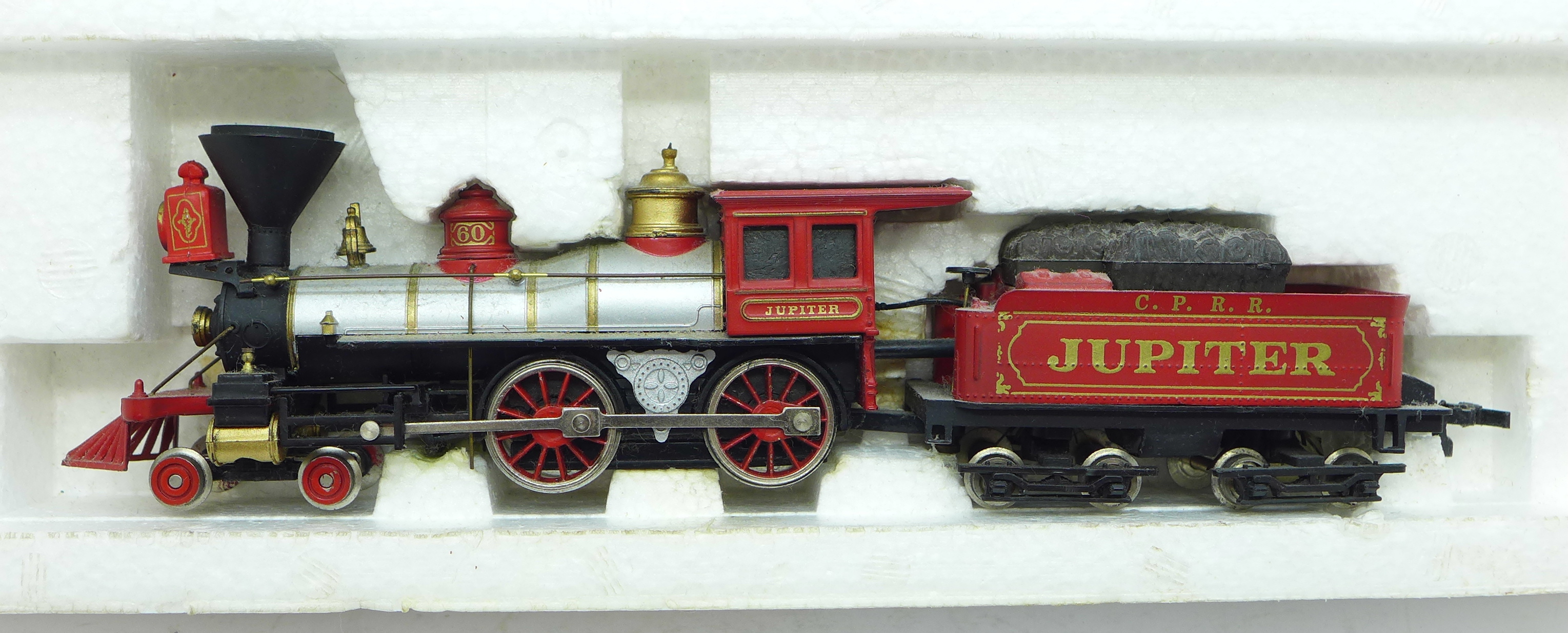 A Bachmann HO gauge American 4-4-0 model steam locomotive, Central Pacific, boxed, box a/f