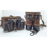Two pairs of binoculars including Ross 7 x 30