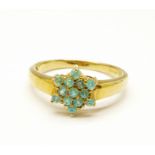 A 9ct gold, Paraiba tourmaline ring with certificate, 2.4g, N