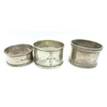 Three silver napkin rings, 79.2g