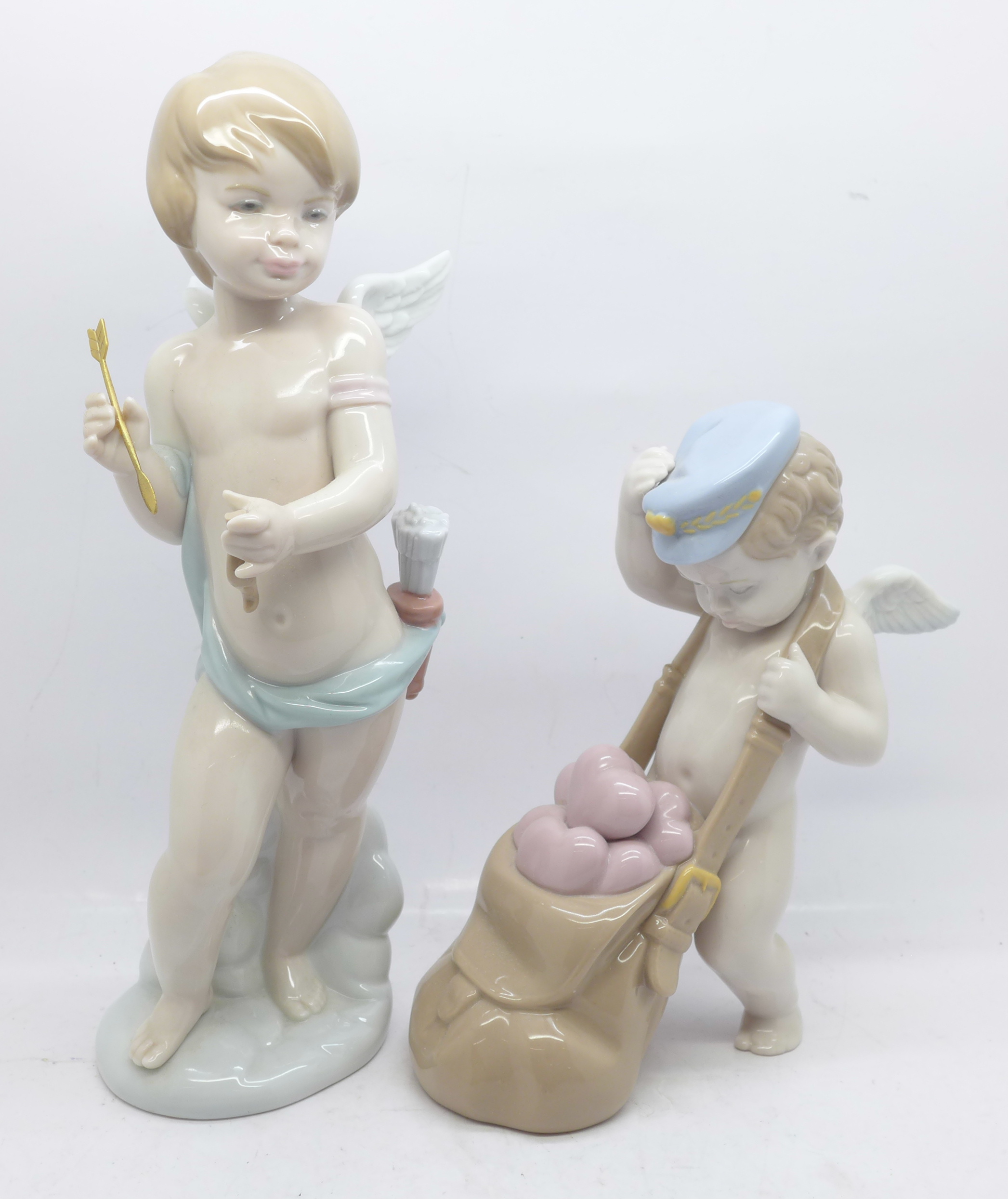 Two Lladro figures, Love Letters and Cupid's Arrow, bow a/f
