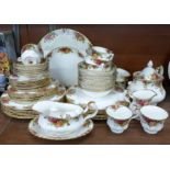 A Royal Albert Old Country Roses tea service, twelve dinner plates, six medium plates, etc.