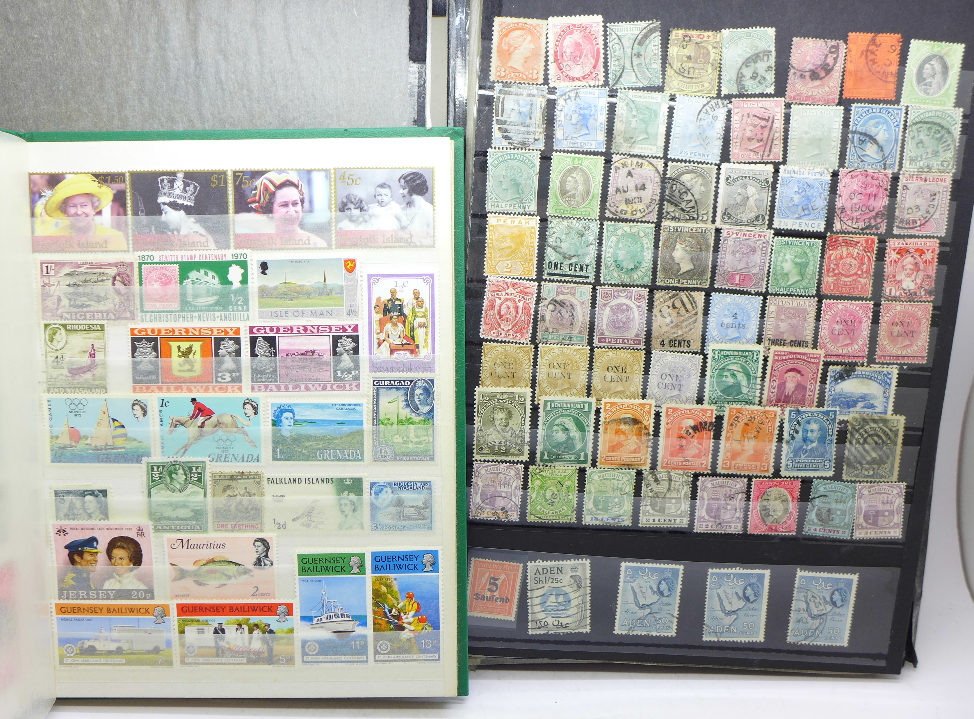 Two albums of British commonwealth stamps