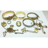 Plated jewellery including four bangles