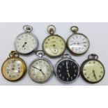 Seven pocket watches, a/f