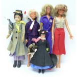 Jaime Sommers (Bionic Woman) doll, Charlie's Angels, Farah Fawcett, Mary Poppins by Peggy Nisbet,