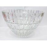 A large heavy lead crystal glass bowl, small nibbles to the inside edge
