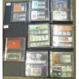 Stamps; Great Britain, box with seven large albums housing over 400 presentation packs 1972-2008