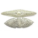Two silver and marcasite brooches, (one clip brooch)