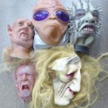 Five horror head masks