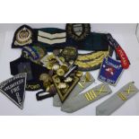 Military Police and other shoulder titles, badges and buttons
