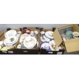 Four boxes of china and glass