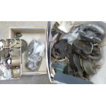 A collection of old padlocks and keys