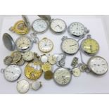 Pocket watches, some a/f, and watch parts