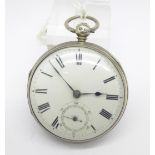A silver cased pocket watch, Robert Miles, Sheffield, no dust cover