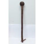 A carved African club, possibly a tourist piece, 54cm