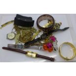 Costume jewellery and wristwatches