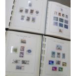 Stamps; Poland, box with four large printed albums housing an extensive collection of Poland 1970-