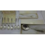 Three boxes of Christophersen 830 silver cutlery