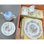 A collection of Royal Doulton Brambly Hedge china; teapot, four cups and saucers, four beakers,