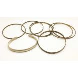 Eight silver bangles, 69.4g