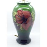 A Moorcroft table lamp, 27cm