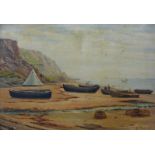 A.E. Champ, seascape, oil on canvas, dated 1904, 35 x 50cms, framed