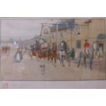 A signed Cecil Charles Windsor Aldin print, The Bell At Stilton, with Lawrence & Bullen Ltd. with