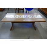 A G-Plan teak and tiled top coffee table