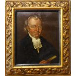 English School (19th Century), portrait of a clergyman, oil on board, 40 x 33cms, framed