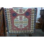 An eastern geometric patterned rug