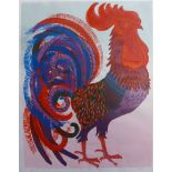 Pamela Guille, study of a cockerel, artist proof screen print, 51 x 41cms, unframed