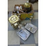 Assorted plated and metal ware