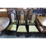 A set of six oak barleytwist dining chairs