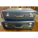 A set of two vintage Globe Trotter suitcases