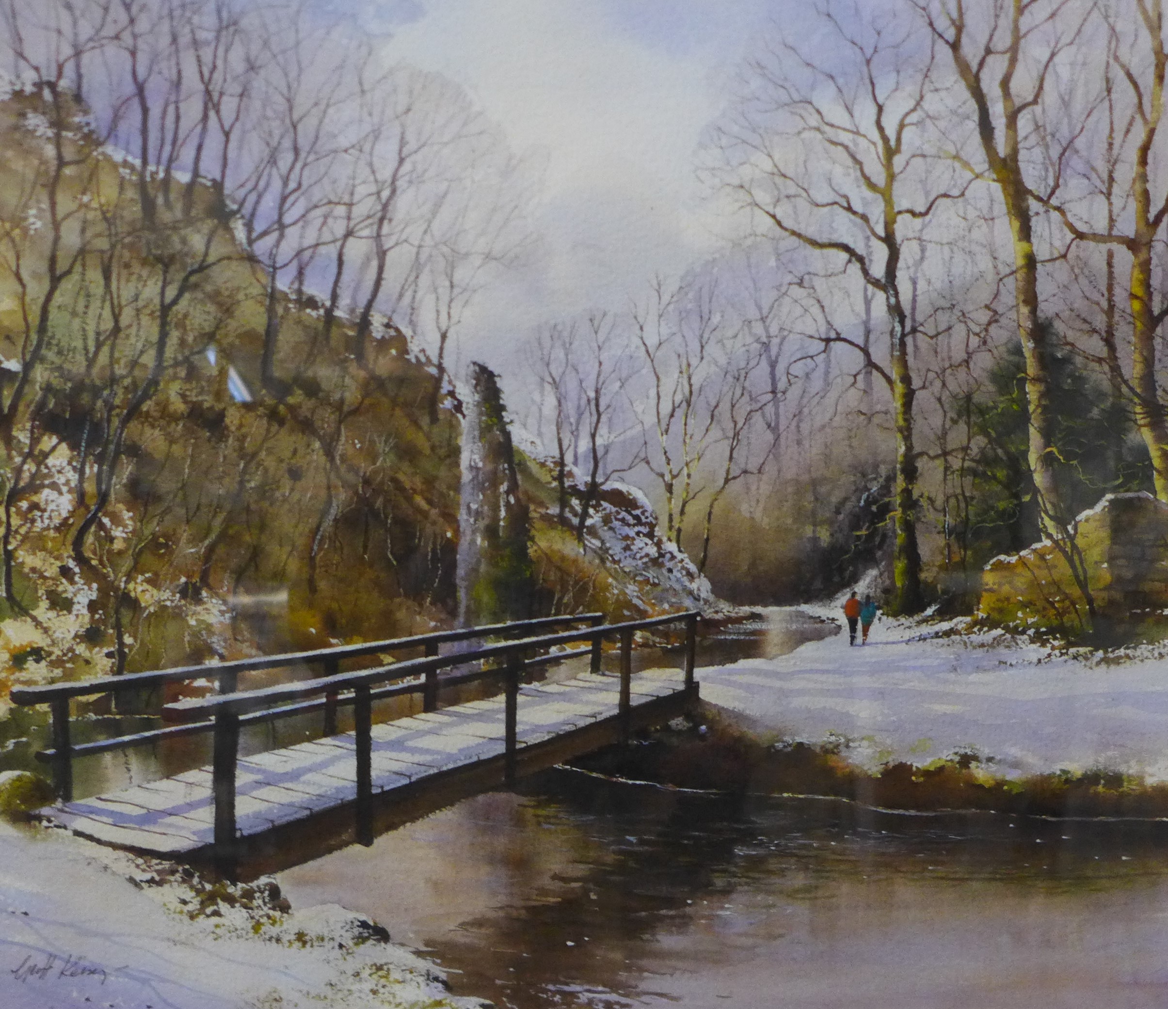 Geoff Kersey, Pikes Pool, watercolour, 37 x 43cms, framed