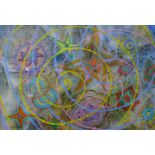 Elvic Steele, abstract study, watercolour and gouache, 26 x 37cms, framed