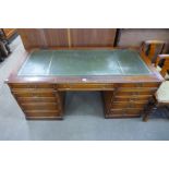 A yew wood office desk