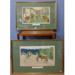 A pair of Cecil Charles Windsor Aldin prints, The Oxford Road and The Maidens Head At Uckfield, 38 x