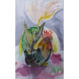 Pamela Guille, study of a cockerel, watercolour, 55 x 34cms, unframed