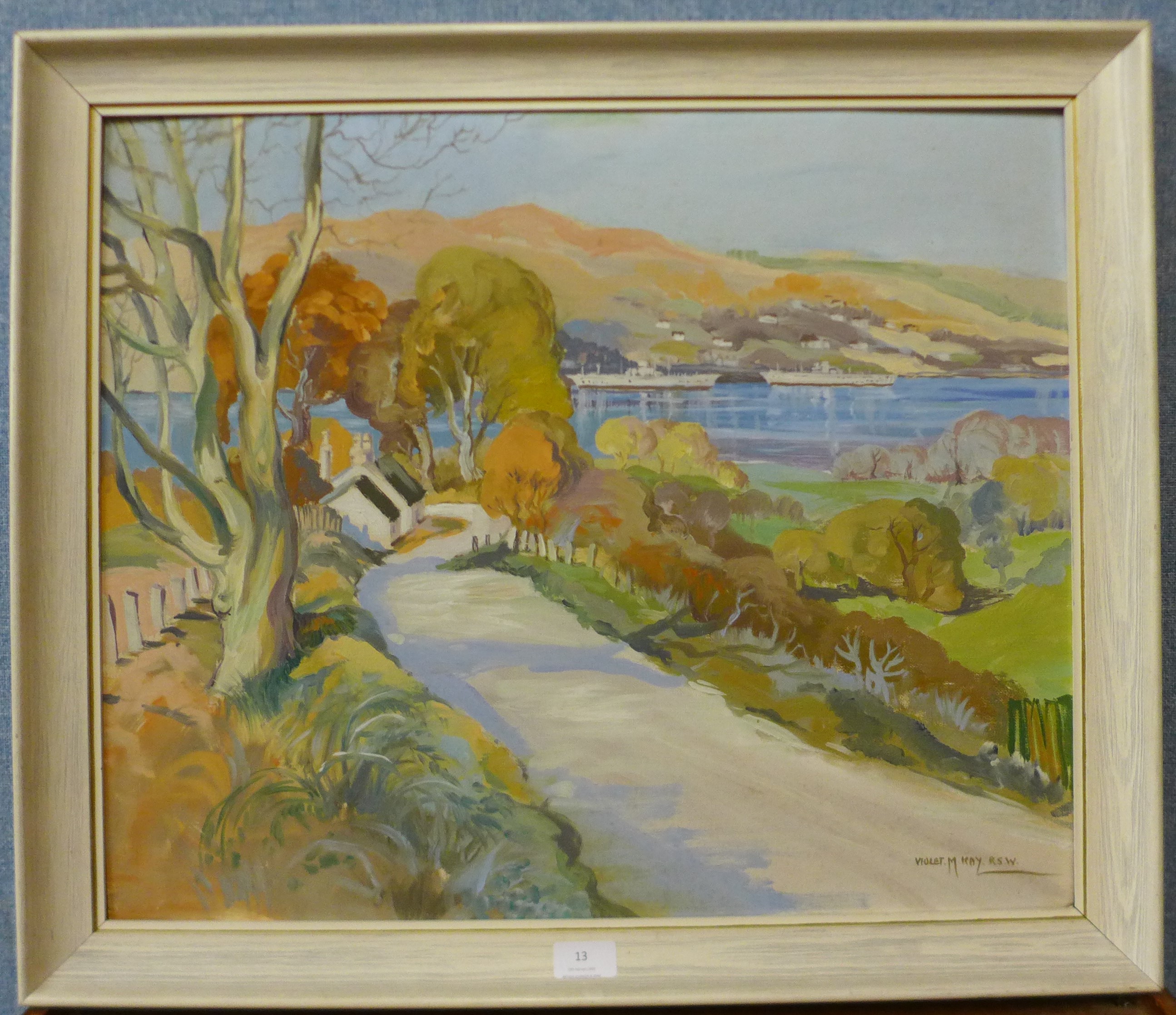 Violet M. Kay R.S.W., The Gareloch From The Mill Brae, Dumbartonshire, oil on board, 50 X 60cms, - Image 2 of 2