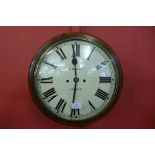 A mahogany convex double fusee wall clock, the dial signed T. Hudson, London