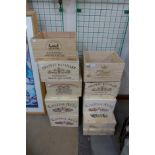 Ten assorted wooden French and Italian wine crates